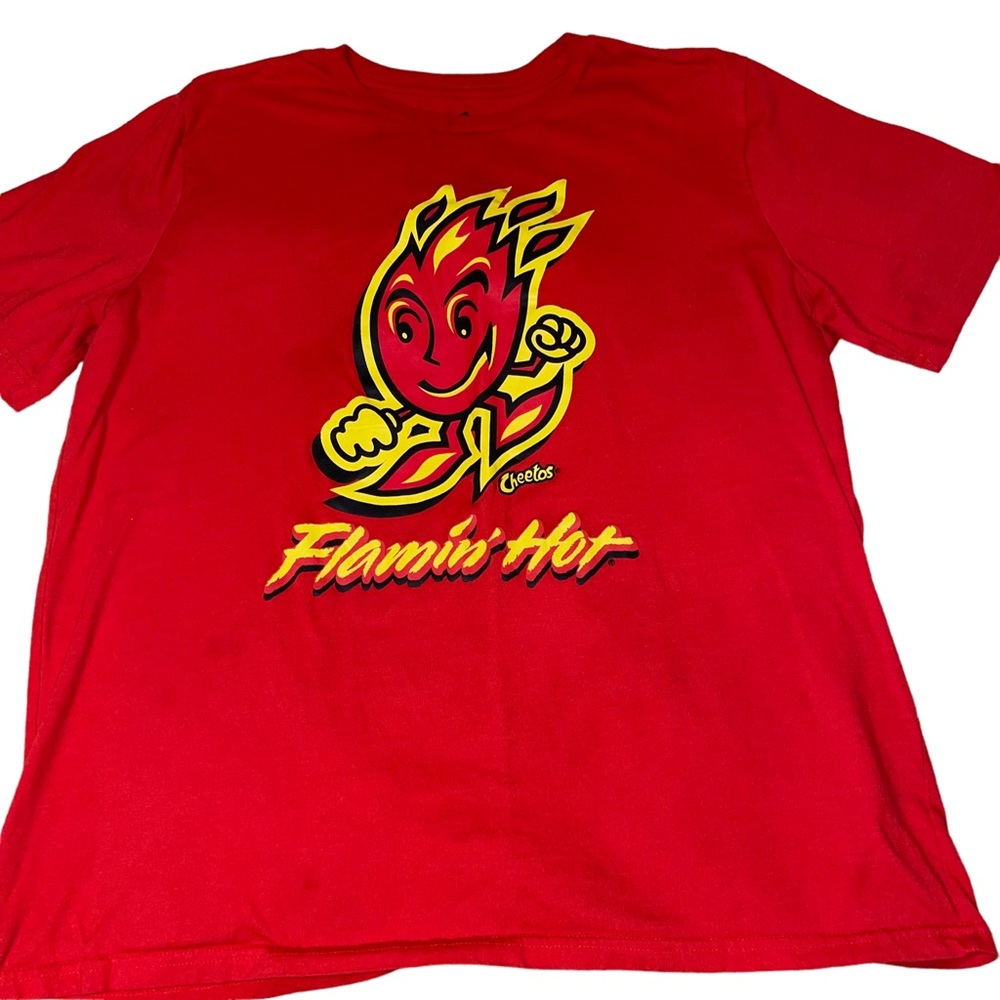 Cheetos Flaming Hots Cheetos Men’s Short Sleeve T-Shirt Red Size 2XL Graphic T